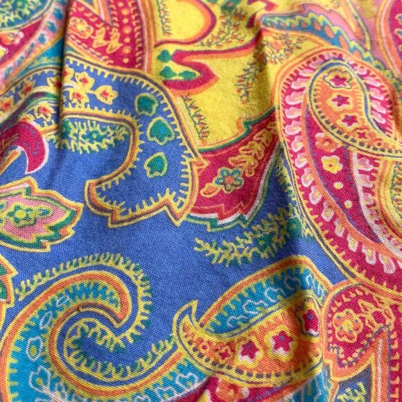 Lauren Ralph Lauren Multicolor Paisley Oversized Cotton Button Down Shirt Size M - Picture 5 of 6